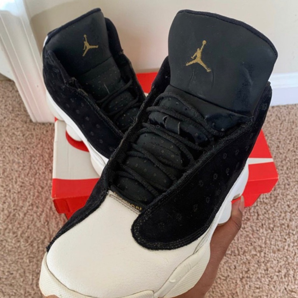 black suede Air Jordan 13s retro GG city of flight
